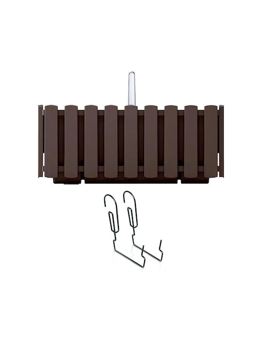 Set 3 Ghivece Decorative Suport Metalic Sistem de Irigare Maro 38x18x16.2 Cm Boardee Fencycase W