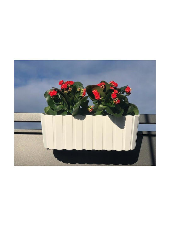 Set 4 Ghivece Decorative Suport din Plastic Alb 4.9 L 38.3x21.2x13 Cm Boardee Hook