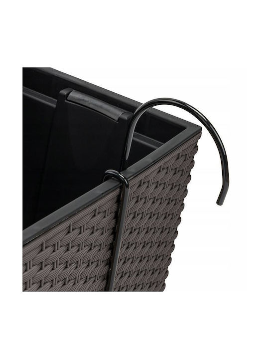Set 3 Ghivece Suport Metal Imitatie Ratan Maro 58x18x19.5 Cm Rato Case W