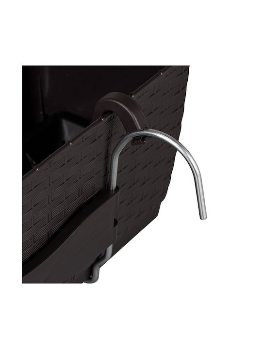Set 4 Ghivece Decorative Suport Metalic Mercaton Imitatie Ratan Maro 49.2x17.2x17.4 Cm
