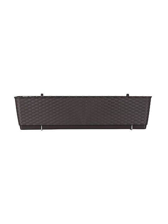 Set 4 Ghivece Decorative Suport Metalic Mercaton Imitatie Ratan Maro 49.2x17.2x17.4 Cm