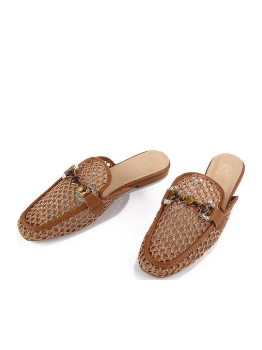 Flat Mules σε Καφέ Χρώμα