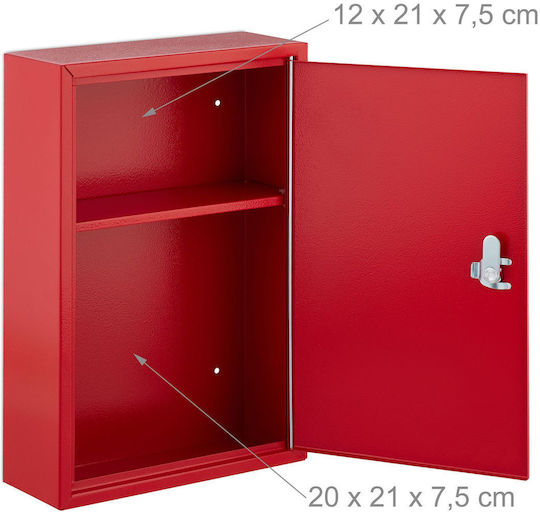 Relaxdays Metallisches Erste-Hilfe-Set Wandhalterung mit Schloss