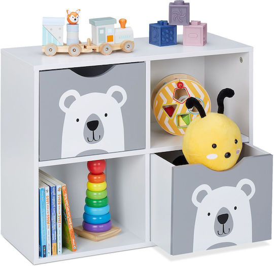 Comodă pentru copii Alb cu 2 sertare 60x24.5x48buc