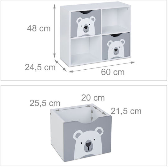Comodă pentru copii Alb cu 2 sertare 60x24.5x48buc