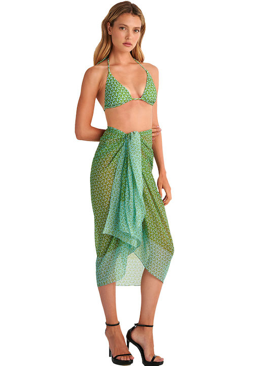Beachwear Blu4u Portobello Παρεό Θαλάσσης Αέρινο Ύφασμα