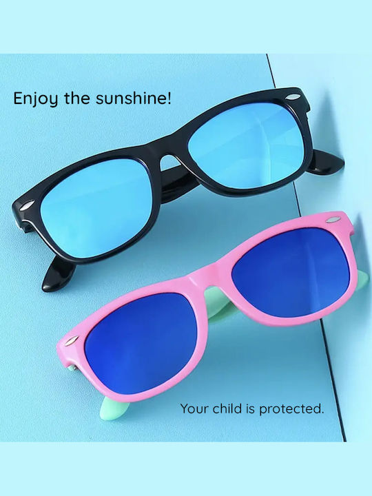 Techsuit D802 Τετράγωνα Παιδικά Γυαλιά Ηλίου με Polarized Φακό Κόκκινα