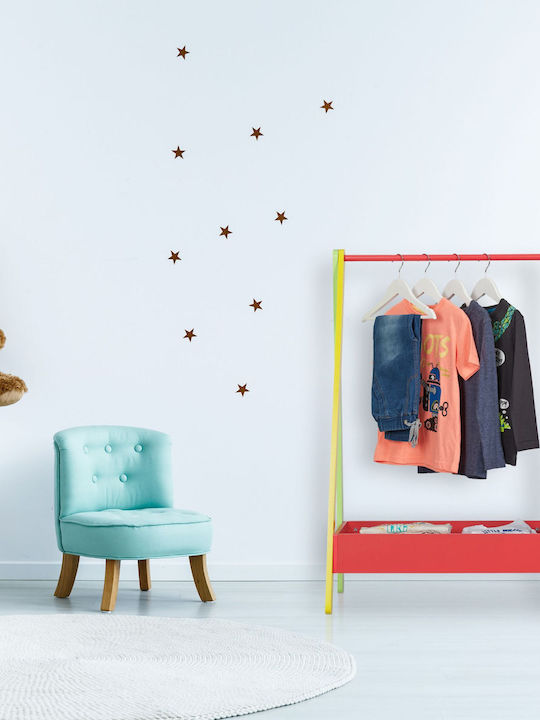 Relaxdays Clothes Rack Kids' Room Made Mdf Multicolor Storage Chest 99 X 64.5 X 42 Cm