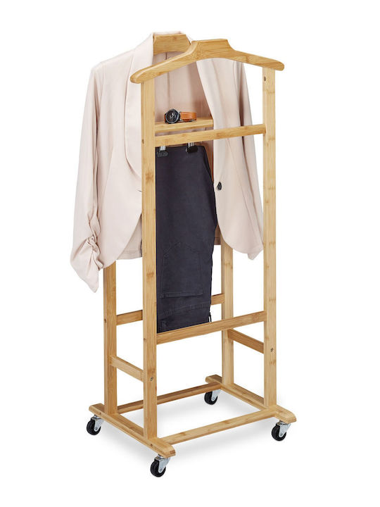 Relaxdays Bamboo Wardrobe Natural 98.5 X 47 X 36 Cm