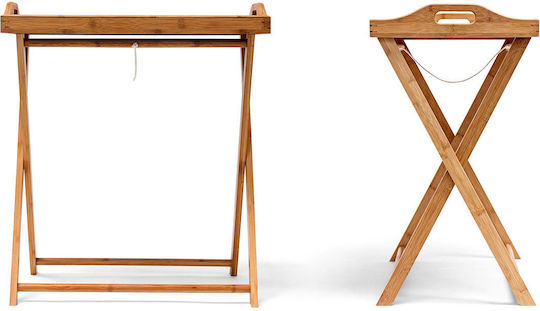 Relaxdays Bambus Dreptunghiular Tavă de Servire din Bamboo în Culoare Maro 63.5x55x35cm 10019136 1buc