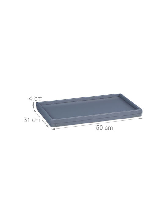 Relaxdays Bambus Dreptunghiular Tavă de Servire din Bamboo în Culoare Gri 22x63.5x31cm 10026130 1buc