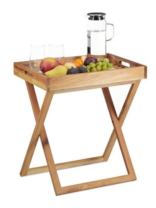 Relaxdays Dreptunghiular Tavă de Servire în Culoare Maro 54x52x36cm 10021316 1buc