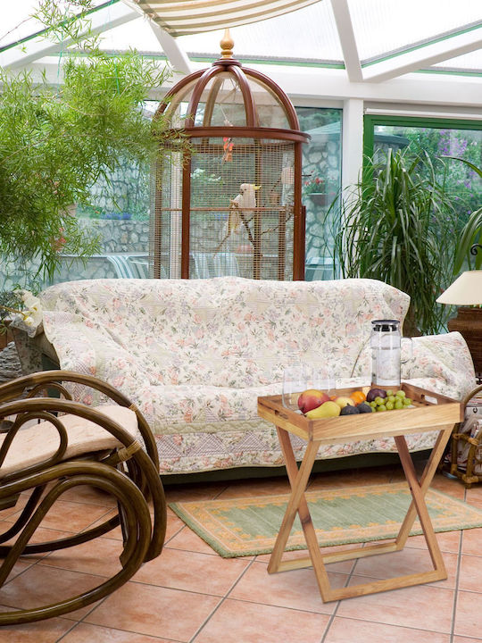 Relaxdays Dreptunghiular Tavă de Servire în Culoare Maro 54x52x36cm 10021316 1buc