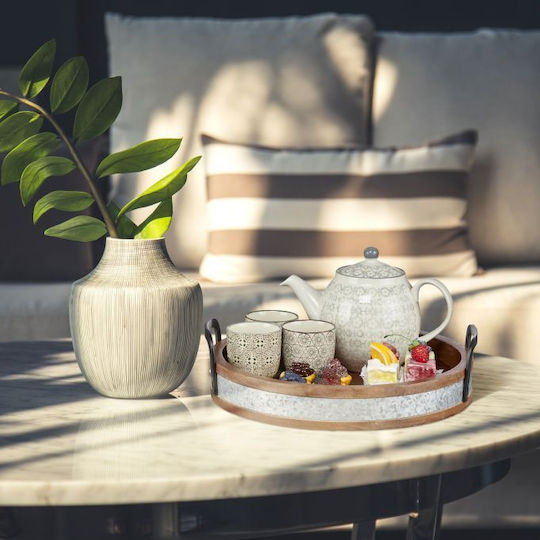 Relaxdays Μεταλλικός Δίσκος Σερβιρίσματος 36x36x35cm