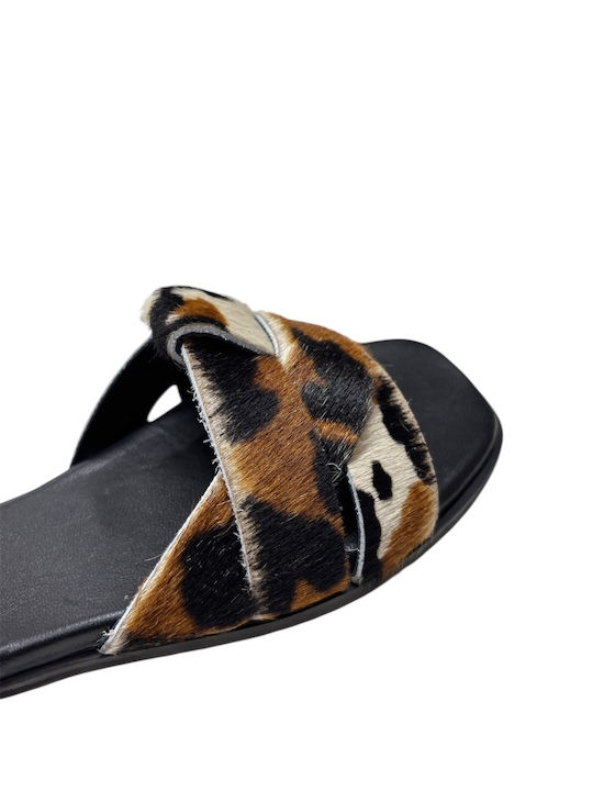 Naxos 644 Leather Mules with Heel Mocha