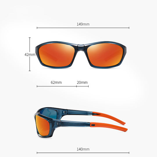 Techsuit Γυαλιά Ποδηλασίας 24101 με Μαύρο Σκελετό και Polarized Φακούς
