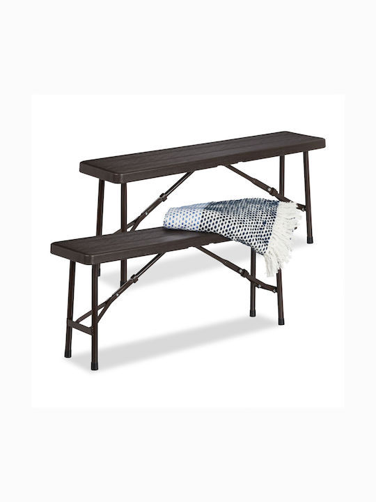 Set 2 Bănci Pliabile Oțel Plastic 42x100x25 Cm Capacitate 150kg Relaxdays Set 2 Bănci Pliabile Oțel Plastic 42x100x25 Cm Capacitate 150kg Relaxdays
