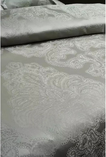 Valeron Set Husă de Pilotă Bumbac Dublă cu 5 Fețe de Pernă & 1 Cearsaf 200x220 Clementine, Sage