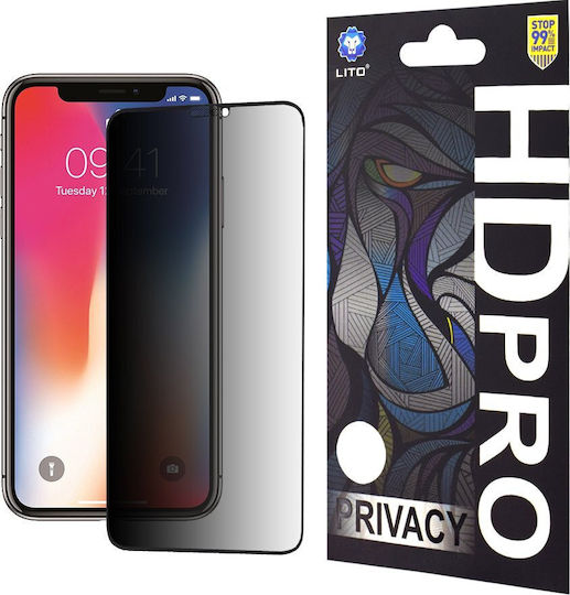 Lito Privacy Tempered Glass Μαύρο (iPhone 11 Pro)