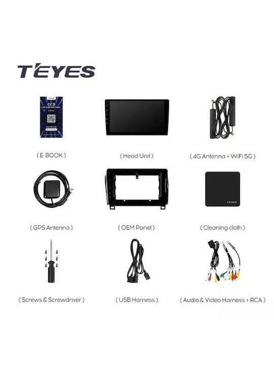 Teyes Auto-Audiosystem 2 DIN Bluetooth USB WiFi GPS Apple CarPlay Android Auto mit 10.36 Zoll Touchscreen