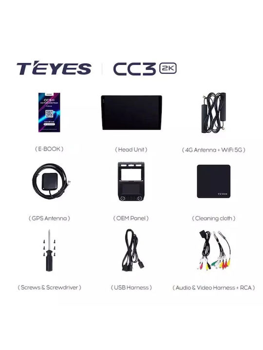 Teyes Ηχοσύστημα Αυτοκινήτου 2DIN (Bluetooth/USB/WiFi/GPS/Apple-Carplay/Android-Auto) με Οθόνη Αφής 9"