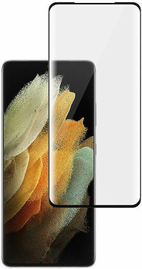 5D Пълно Лепило Закалено Керамично Стъкло За Цялото Лице Ултра Черно Galaxy S21 Ultra