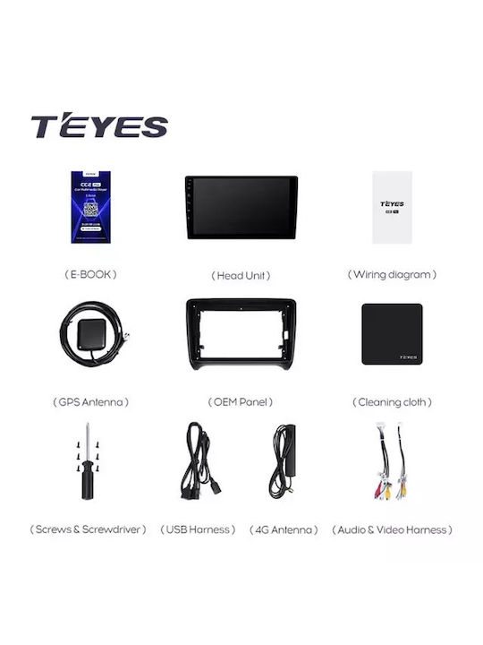 Teyes Cc3 2k Car Navigation Audi Tt 8j 2006-2014 4+32gb 9.5" Qled Octa-core 2ghz Android 4g Bluetooth 5.1 Dsp