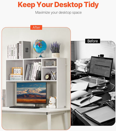 Vevor Desktop Bookshelf White Desktop Storage Organizer 1-tier Γραφείο Σπίτι