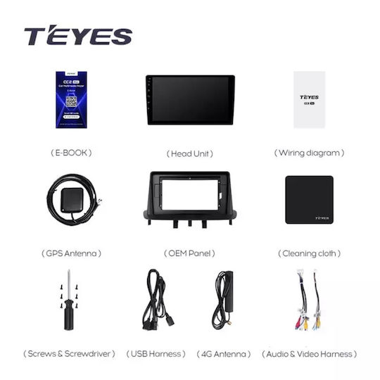 Teyes Sistem Audio Auto pentru Renault Fluence 2008-2014 (Bluetooth/USB/WiFi/GPS/Apple-Carplay/Android-Auto) cu Ecran Tactil 9"