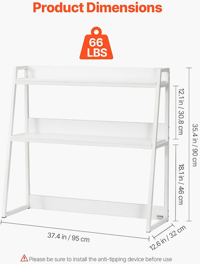Vevor Desktop Bookshelf Desktop Storage Organizer 2-tier Office & Home White