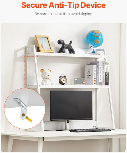 Vevor Desktop Bookshelf Desktop Storage Organizer 2-tier Office & Home White