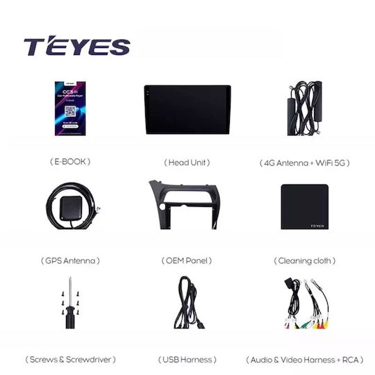 Teyes Sistem Audio Auto pentru Honda Civic Skoda Rapid Dodge Călătorie 2005-2012 (Bluetooth/USB/WiFi/GPS/Apple-Carplay/Android-Auto) cu Ecran Tactil 9"