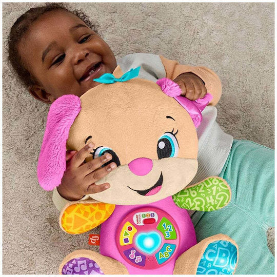 Fisher Price Animal Laugh & Learn Educational Puppy Smart Stages made of Fabric with Music, Light, and Sounds for 6++ Months