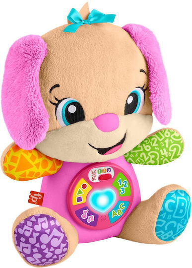 Fisher Price Animal Laugh & Learn Educational Puppy Smart Stages made of Fabric with Music, Light, and Sounds for 6++ Months