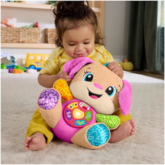Fisher Price Animal Laugh & Learn Educational Puppy Smart Stages made of Fabric with Music, Light, and Sounds for 6++ Months