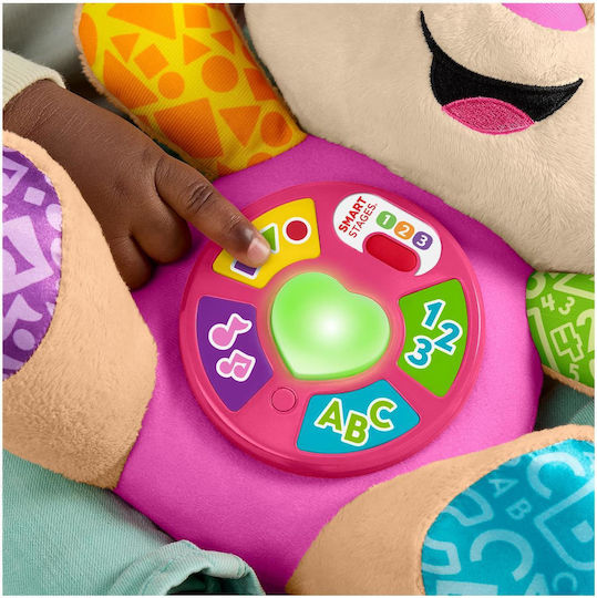 Fisher Price Animal Laugh & Learn Educational Puppy Smart Stages made of Fabric with Music, Light, and Sounds for 6++ Months