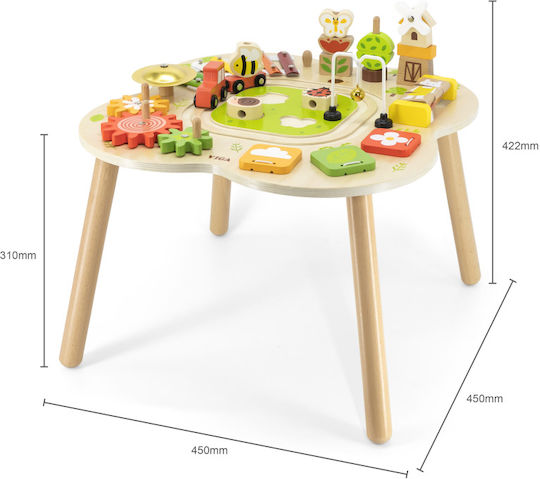 Viga Toys Τραπεζάκι Δραστηριοτήτων από Ξύλο με Μουσική και Ήχους για 12+ Μηνών