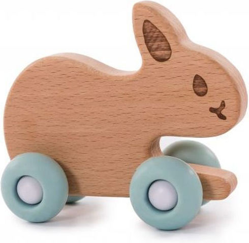 Bo Jungle Push Along Rabbit On Wheels made of Wood for 12++ Months