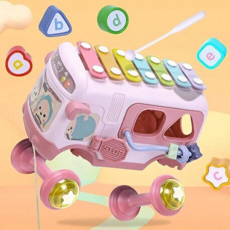 Babyspielzeugbus 4 in 1 Lazarid Pink