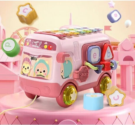 Babyspielzeugbus 4 in 1 Lazarid Pink