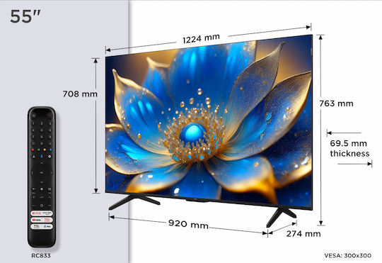 TCL Smart Τηλεόραση 55" 4K UHD QLED P79K HDR (2025) 55P79K