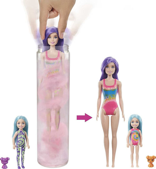 Barbie Color Reveal Neon Tie-dye Large Set Haine pentru păpuși Color Reveal pentru 3+ ani+ Ani