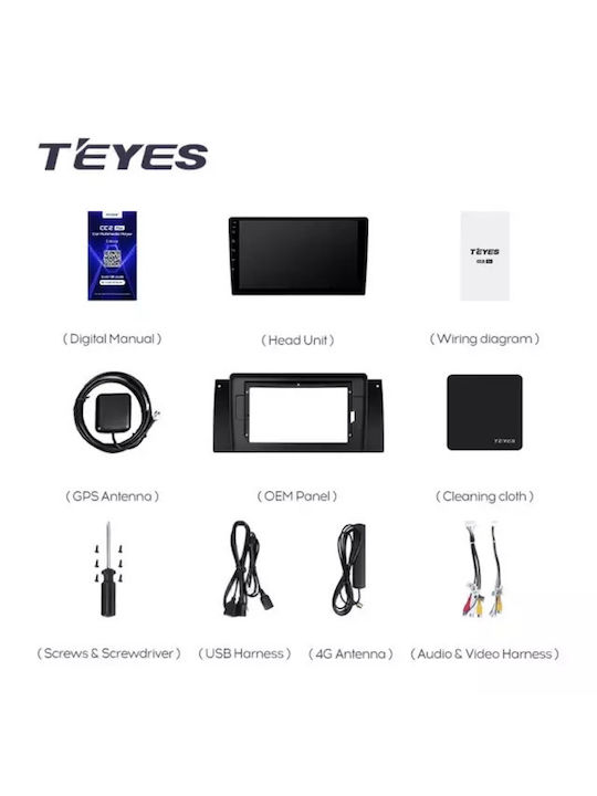 Teyes Car Audio System for BMW Series 5 (E39) / Series 5 / E39 1995-2003 (Bluetooth/USB/WiFi/GPS/Apple-Carplay/Android-Auto) with Touch Screen 9.5"