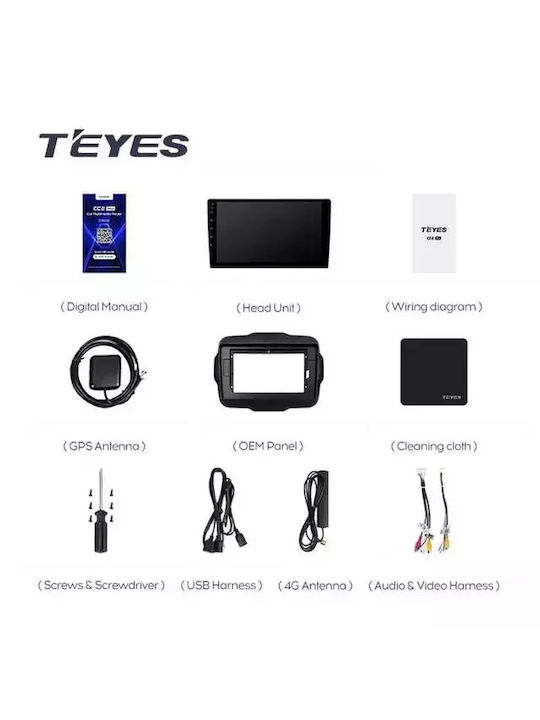 Navigație Auto Teyes Cc3 2k 360° Jeep Renegade 2014-2018 6+128gb 9.5" Qled Octa-core 2ghz Android 4g Bluetooth 5.1 Dsp