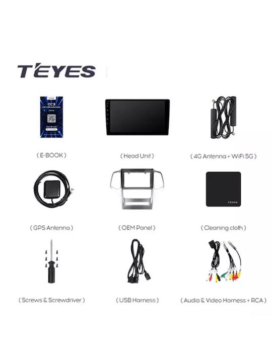Teyes Sistem Audio Auto pentru Skoda Rapid Jeep Grand Cherokee Dodge Călătorie 2010-2013 (Bluetooth/USB/WiFi/GPS/Apple-Carplay/Android-Auto) cu Ecran Tactil 9"