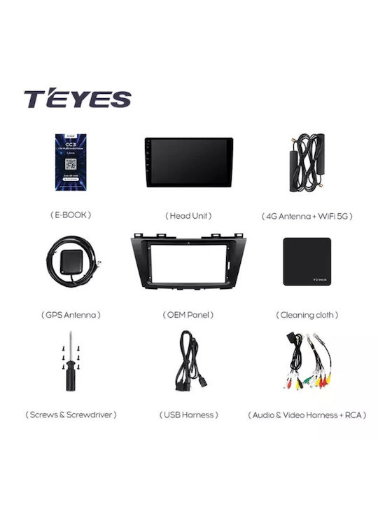 Teyes Sistem Audio Auto pentru Skoda Rapid Mazda 5 Dodge Călătorie 2010-2015 (Bluetooth/USB/WiFi/GPS/Apple-Carplay/Android-Auto) cu Ecran Tactil 9"
