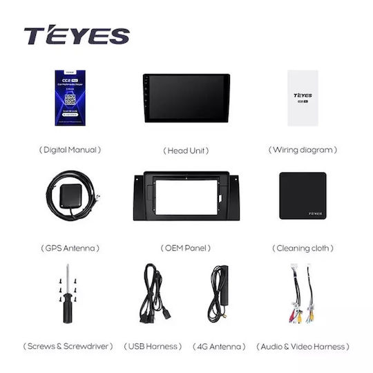 Teyes Ηχοσύστημα Αυτοκινήτου 2DIN (Bluetooth/USB/WiFi/GPS/Apple-Carplay/Android-Auto) με Οθόνη Αφής 9.5"
