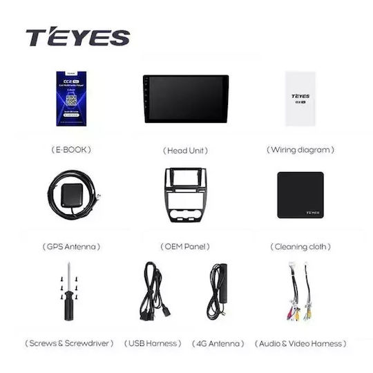 Teyes Cc3 2k 360° Автомобилна навигация Land Rover Freelander 2 2006-2012 6+128GB 9.5" QLED Осемядрен 2GHz Android 4G Bluetooth 5.1 DSP