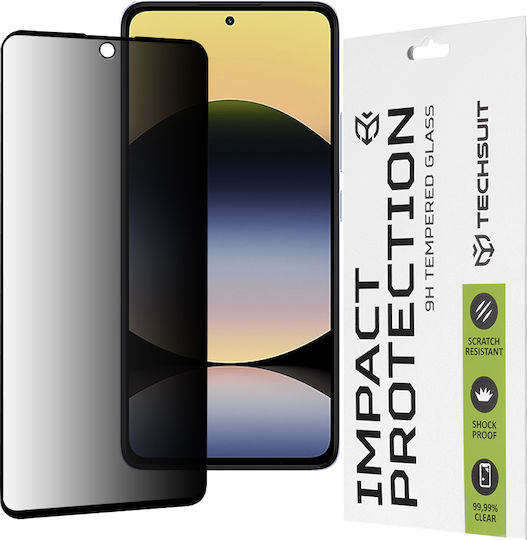Techsuit Vollkleber Privatsphäre Vollflächig gehärtetes Glas Schwarz (Redmi Note 14 4G)