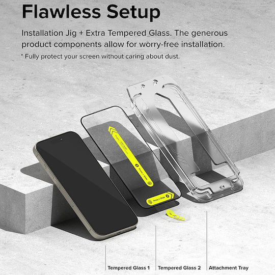 Ringke Gehärtetes Glas 2Stück Schwarz (iPhone 17 Pro Max / iPhone 17 Pro / iPhone 16 Pro Max)